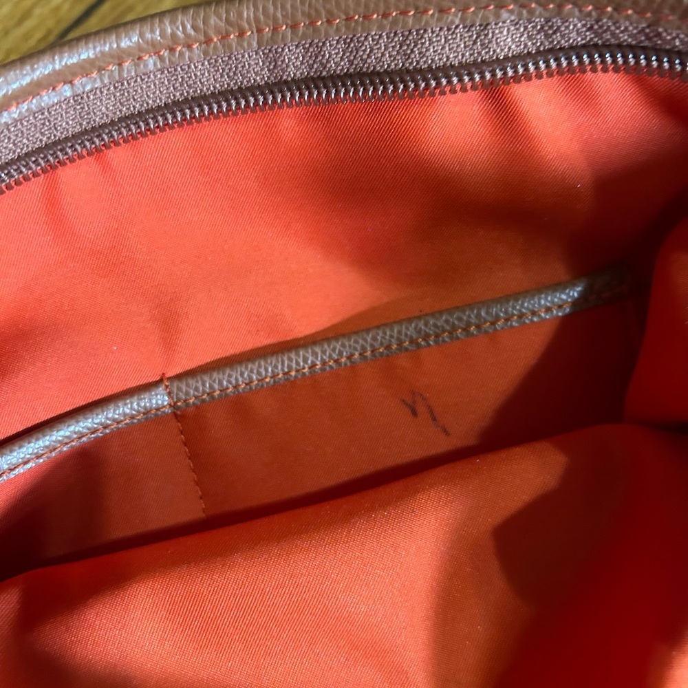 Coach Sawyer Tote Classic Red Canvas Pockets Deep Wide Orange Interior - Picture 12 of 16